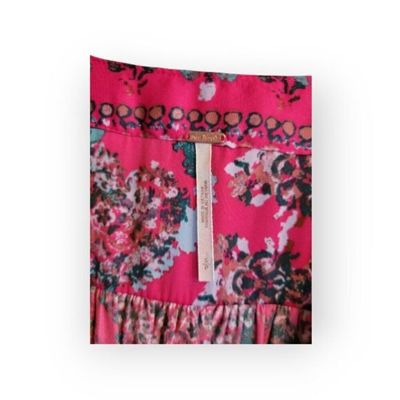 Free People Fuchsia Balloon Sleeve Blouse Size S - Picture 11 of 13